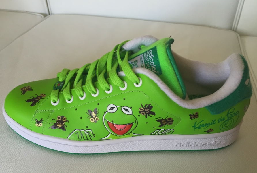 kermit frog adidas sneakers with bugs